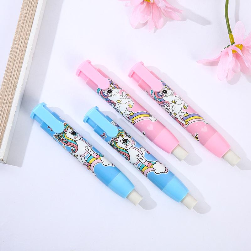 20pcs Click Eraser Elementary Cartoon Clean Retractable To Be Extremely Clean and Free of Residue When Used