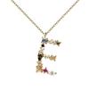 Colorful Zircon Alphabet Necklace: Women's European & American Design