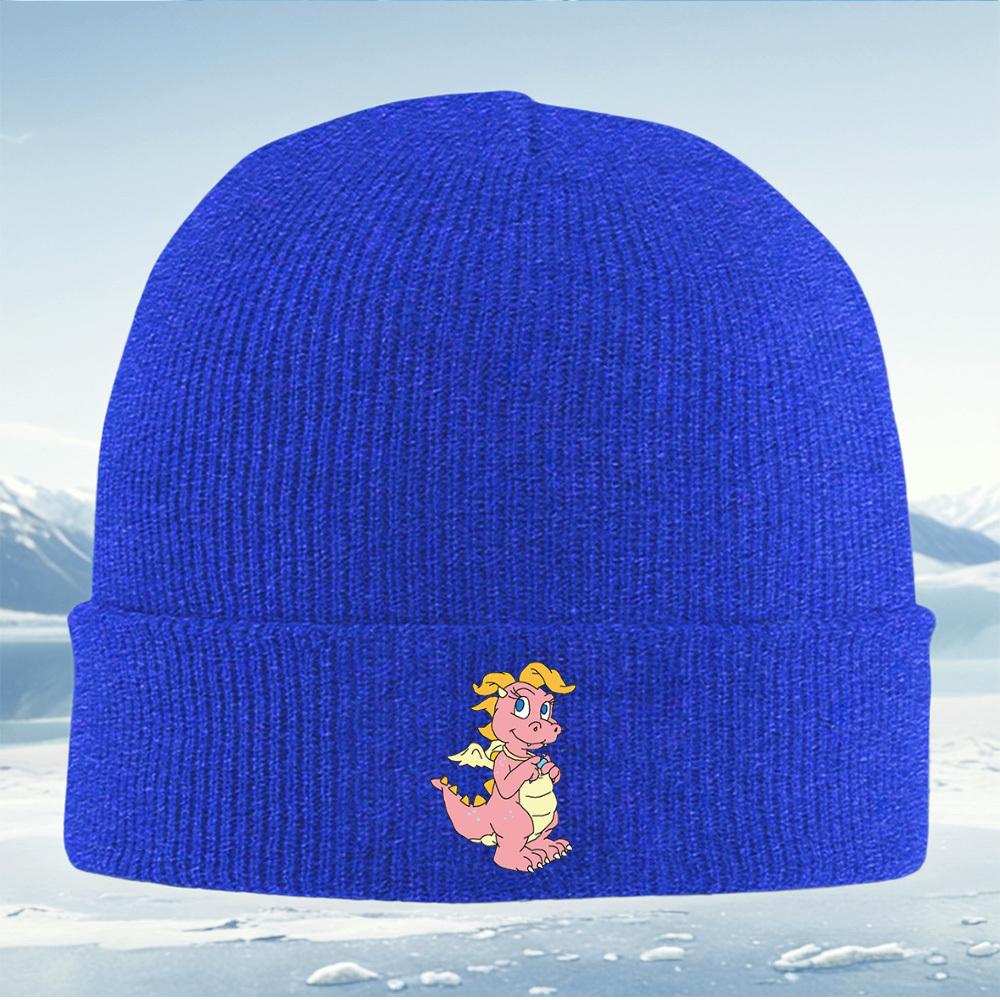 Pink Dragon Holding Bottle Men Women Unisex Knitted Hat Beanie Pullover Cap Winter Thermal Warm Christmas Outdoor Cycling Hiking