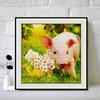 New Arrival 5D DIY Full Circle Diamond Painting "Piggy In the Flowers" Embroidery Cross Stitch Home Decor Gift