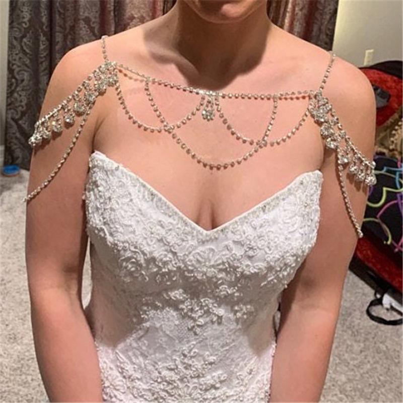 Accessories Rhinestone Shoulder Chain Collarbone Chain Wedding Dress Accessories Temperament Multilayer Shoulder Chain Shoulder Chain
