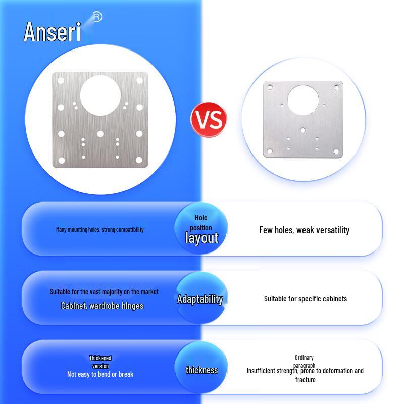 Stainless Steel Cabinet Hinge Repair Plate