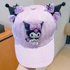 New Sanrio Kids Cartoon Kuromi Sun Hat Adjustable Baseball Cap Summer Anti-UV Breathable Outdoor Hat for Girls