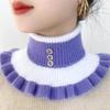 Women'S Knitted Striped Faux Mink Fur Collar, Cervical Protection And Warm Neck Cover, Versatile Lapel Collar And Interior Accessories