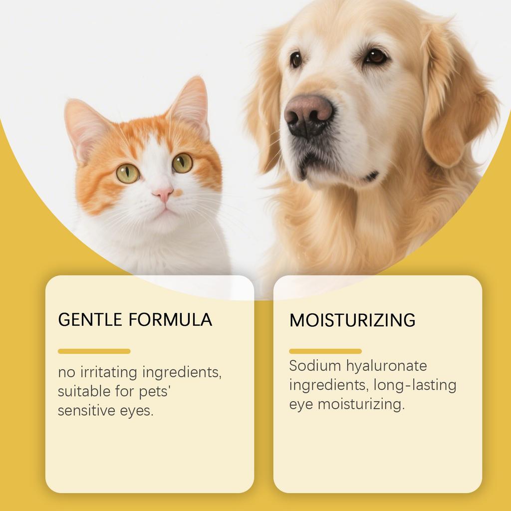 Colírio para Animais de Estimação para Gatos e Cães Manchas de Lágrima Secreção Obstrução Limpeza Cuidados Gotas para Animais de Estimação Gatos e Cães Universal(10 ml)