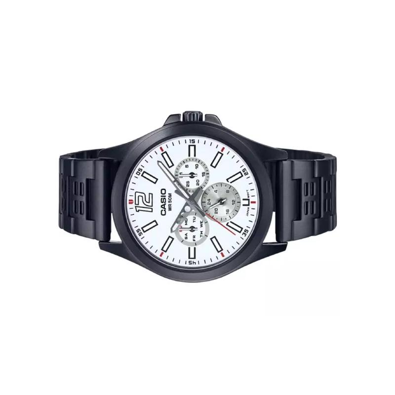 CASIO STANDARD series 50M waterproof Quartz Steel Strap men s watch white dial MTPE350B7B белый