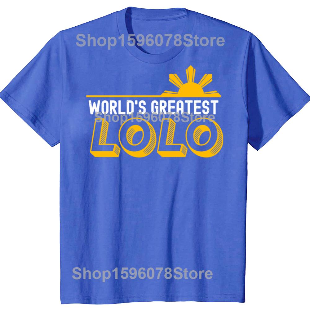 Funny Worlds Greatest Lolo Filipino T Shirts Cotton Streetwear Short Sleeve Mens Fashion Casual Loose Oversized T Shirt