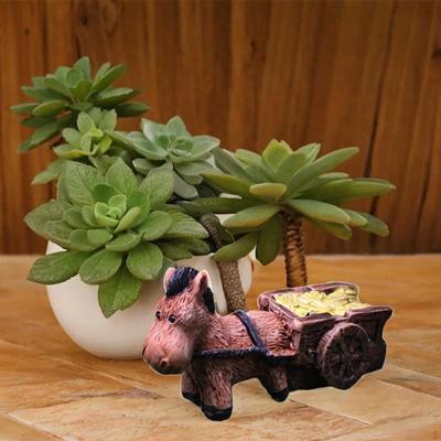 Horse Pull Cart Mill Small Statue Sculpture Housewarming Gift Creative Garden Ornament Miniature