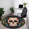 1PC Sugar Skull Decor Chair Carpet for Office, Indoor Non-Slip Washable Carpet, Soft Comfortable Mat For Office Room Yy250930204