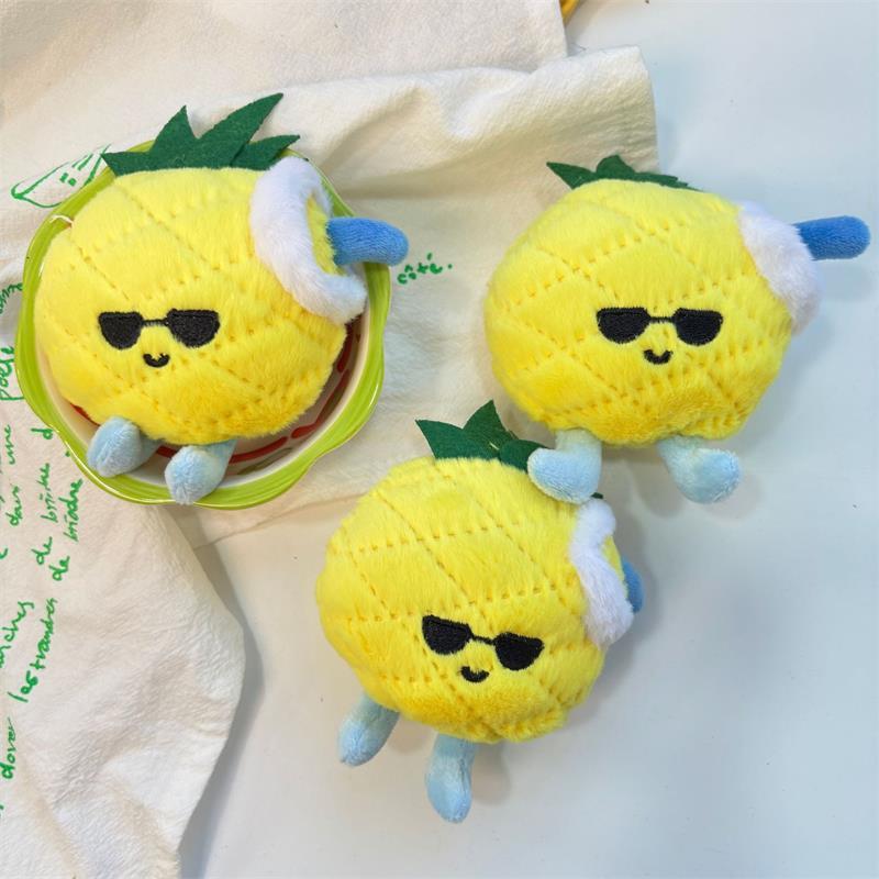 1/2 Pcs Cute Pineapple Juice Fruit Plush Doll Toy Keychain Pendant Bag Hanging Decor Backpack Charm Birthday Gift Couple Keyring