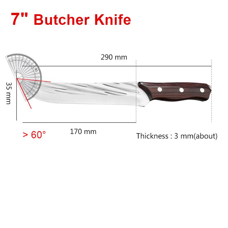 Butcher Boning Knives Cleaver Meat Chopping Vegetables Kitchen Knives Hand Forger Blade Chef Knife Stainless Steel Slicing Knife