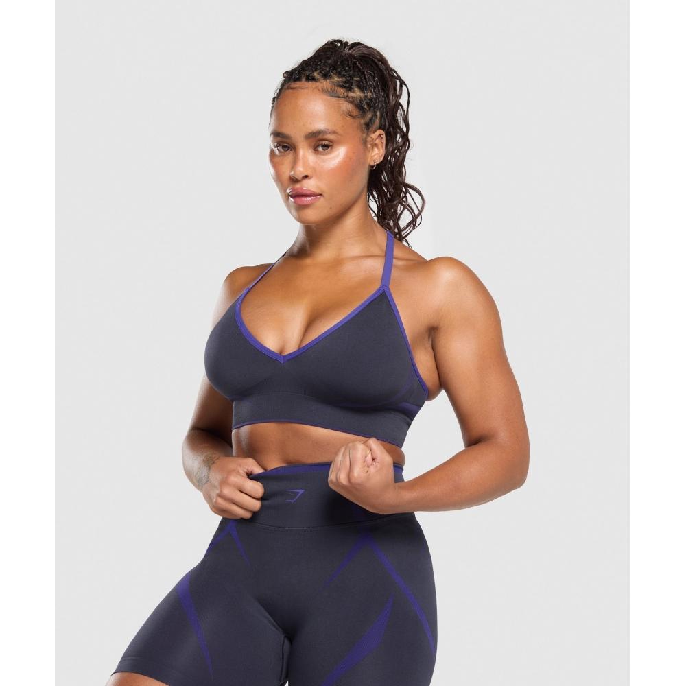 Gymshark Apex Lift  Seamless Sports Bra Heavy Blue Cobalt Purple B4b3j Udb3