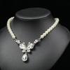 3pcs Luxury Bridal Zircon Zircon Zircon Set Collarbone Necklace Earrings Light Luxury Wedding Accessories for Bride