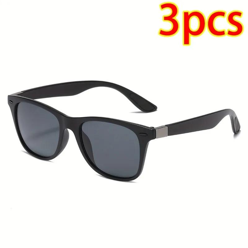 3 PCS Fashion Retro Metal Square Frame Sunglasses Men Ladies 's  Sunglasses Anti-Glare Retro Eyewear UV400