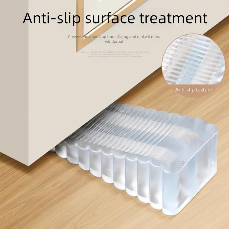 Anti-Collision Moveable Door Stopper - Safety Silicone Rubber Wedge Door Barrier for Home