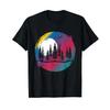 Outdoor Moonlight Forest Tree Full Moon Colourful Nature T Shirt Black S Vintage Washed Graphic