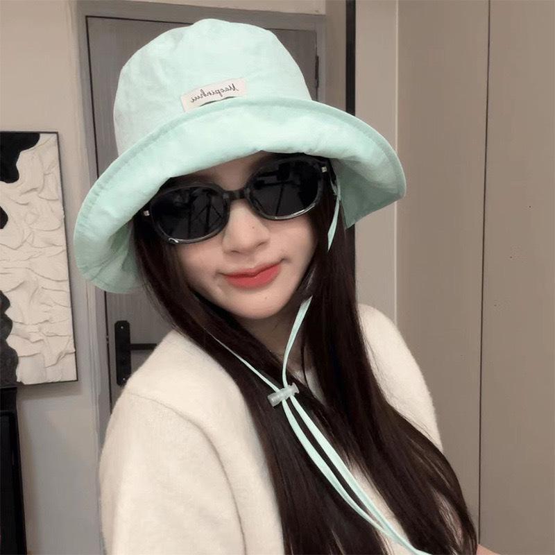 1Pcs Women Summer Quick-Drying Fisherman Hat Large Brim Sunshade Bucket Cap Korean Girl Beach Travel Caps Dual-Use Variable Bag