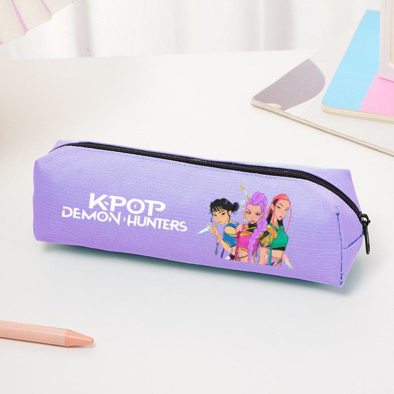 K-pop Demon Hunter Girl Group Cartoon Pencil Case - Oxford Cloth Stationery Bag for Primary Students