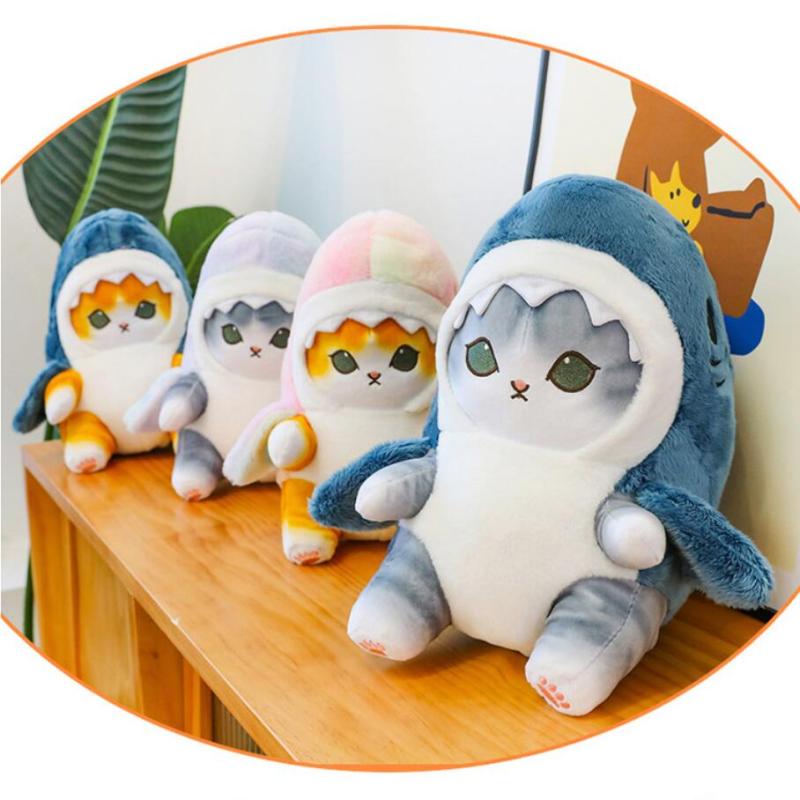 1 Piece Cute Stuffed Animals Soft Plushies Doll Toys Pillow 20Cm Anime Shark Cat Plush Toy Birthday Gift For Kids Adults
