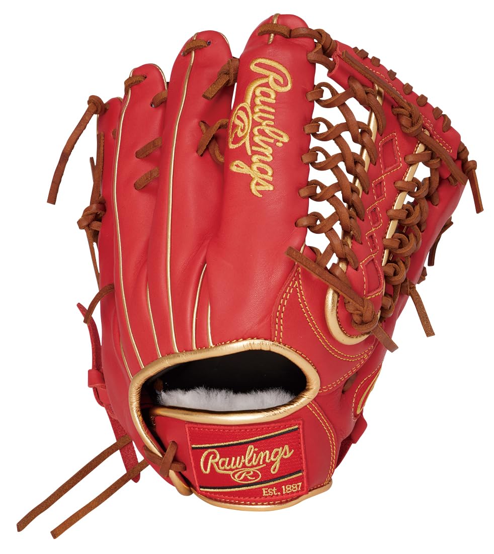 Rawlings PRO EXCEL ELITE Soft Baseball Glove for Throw HOH® Outfielders, GR6HEEB870, Scarlet, 12.25 inches, Right-Handed алый