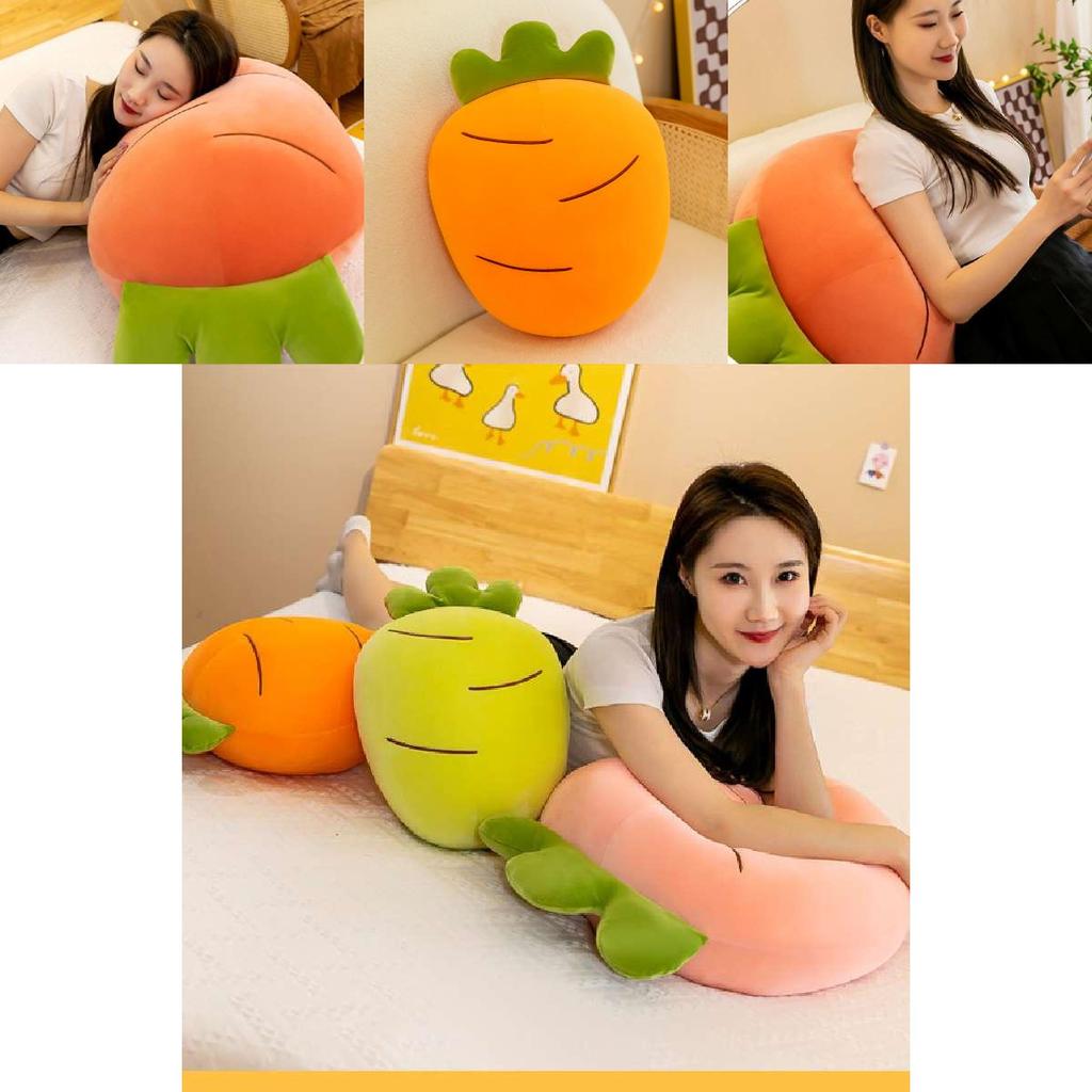 Weiches Karotten-Plüschtier Cartoon Gemüse Stoffkissen Kreative Flauschige Puppe Rosa/orange/gelb/rot 28/40/60/80cm