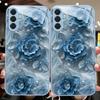 Flower blue Hot-selling Exquisite Beautiful  PhoneCase Glass PhoneCase for Samsung Galaxy S26 S25 S24 S23 S22 S21 FE Ultra Plus