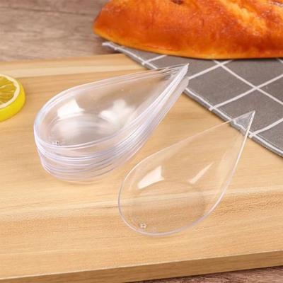 50Pcs Tear Drop Mini Appetizer Plates Reusable Mousse Dessert Desserts Cakes Bowls Plastic Tableware Ice Cream Cup