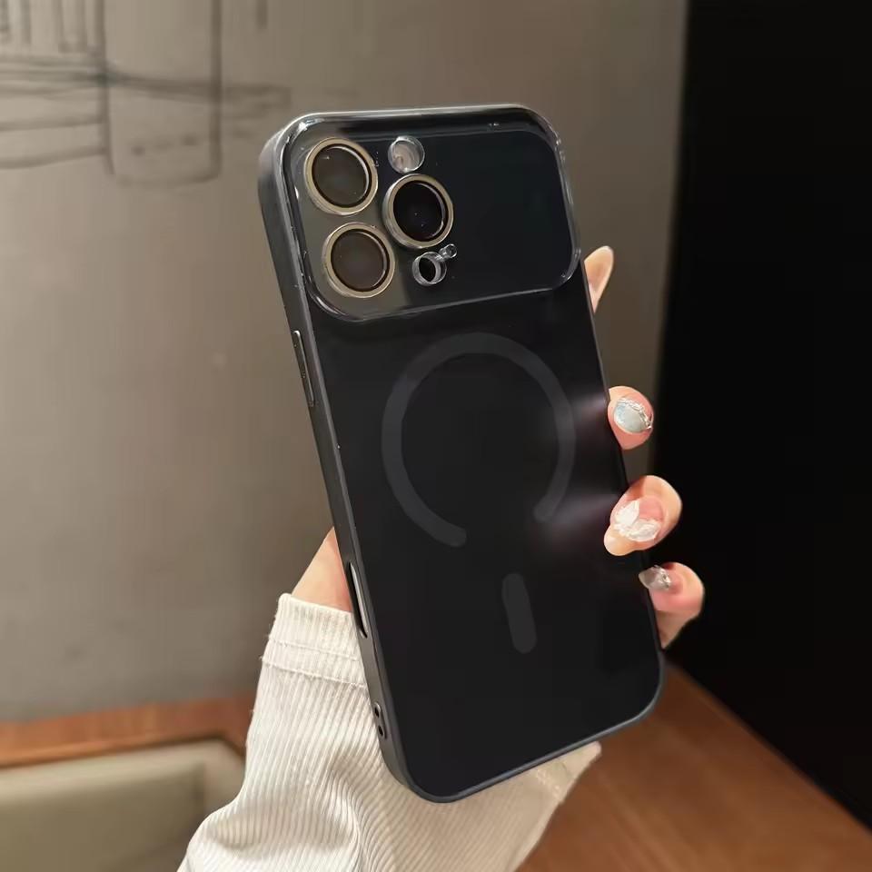 

Матовое гальваническое покрытие 17 ProMax Для магнитного чехла MagSafe Для iPhone 16 15 14 13 12 Pro Max 17Air Полностью закрывающая пленка для объектива iPhone 17 Pro Max чёрный