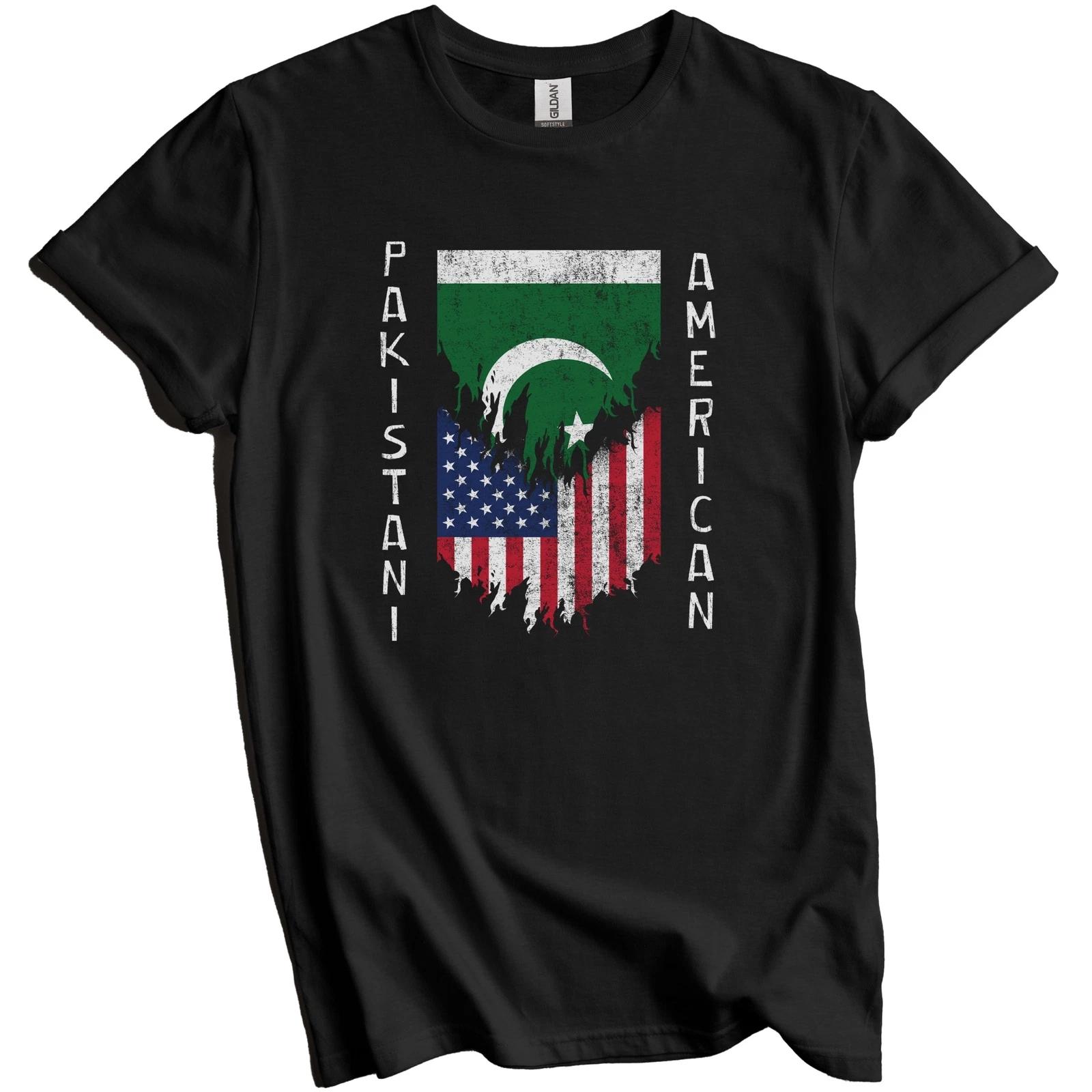 Pakistani American Flags Ripped Torn Pakistan T-Shirt S