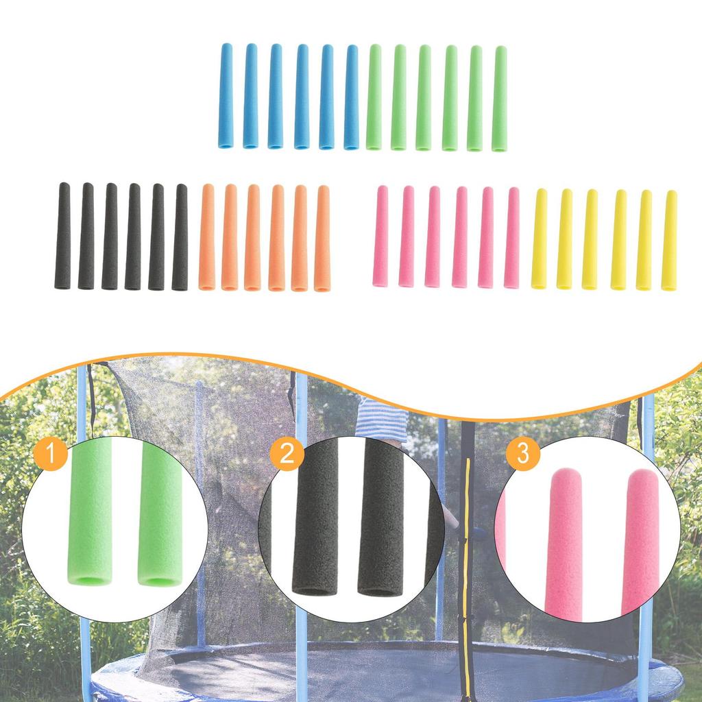 12x Trampoline Enclosure Pole Foam Sleeves Children Trampoline Accessories Protective Sleeves for Jumping Bed Indoor Outdoor