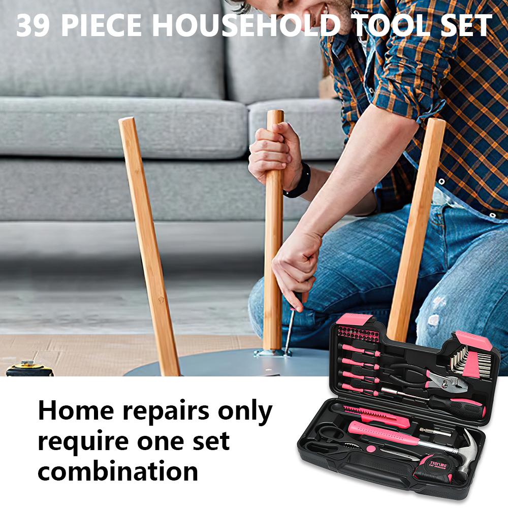39-piece Repair Combination Ratchet Crochet Hammer Wrench Screwdriver Bit Toolbox Maintenance Vehicle-mounted Repair Kit