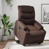 Vidaxl Lift-Up Massage Chair, Reclining, Brown, Eco-leather