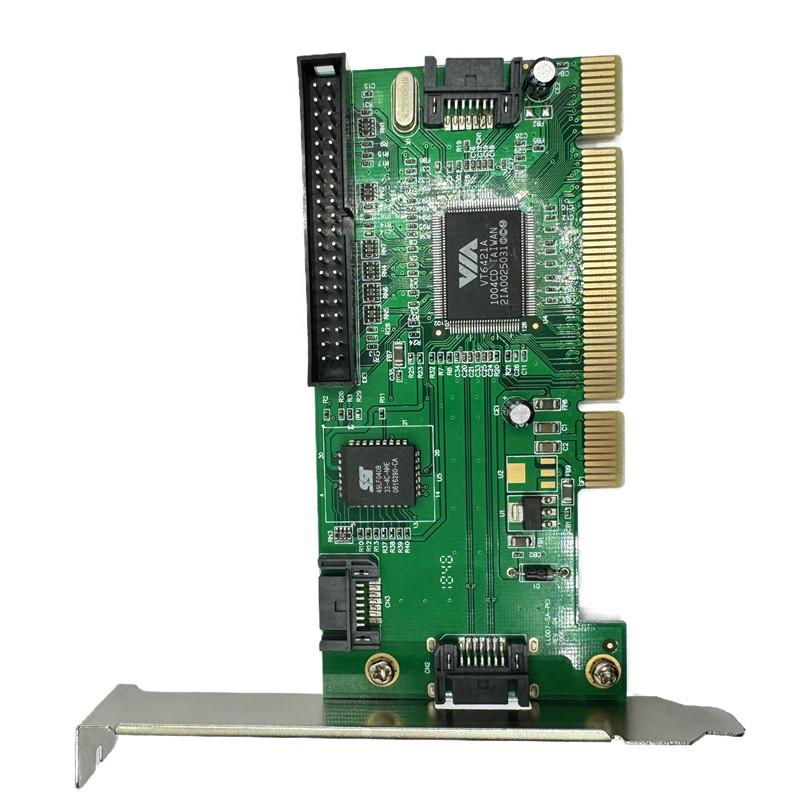 VIA6421 PCI to SATA PATA Hard Disk Converter Adapter PCI to IDE Extend Card for Desktop PC RAID Dual Channel ATA Array Card