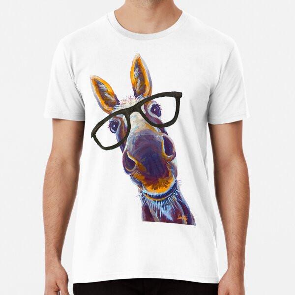 

Funny Donkey art, Smart Donkey with glasses T-Shirt S-5XL Best T-Shirt M