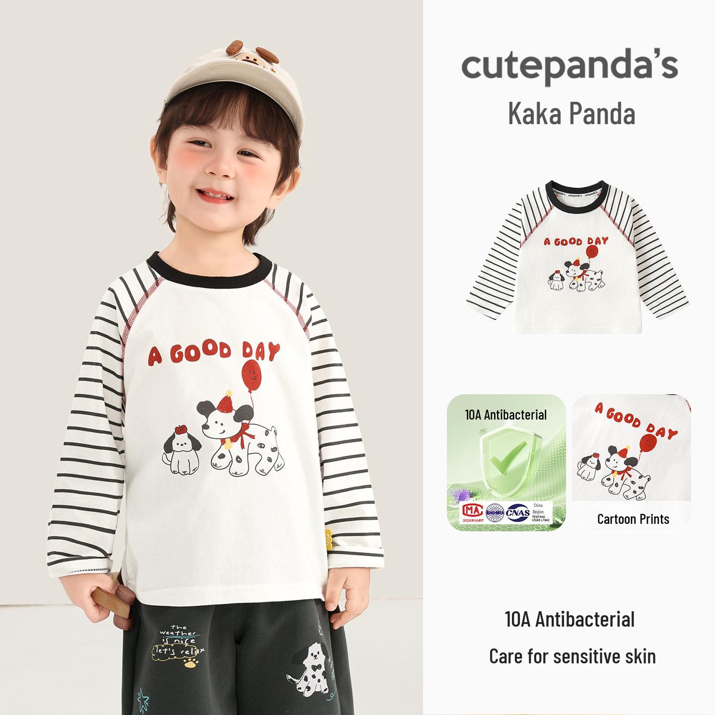 

Kaka Panda Boys & Girls Long Sleeve Spring T-shirt – Trendy Baby & Kids Casual Base Layer for Spring/Autumn 80 cm