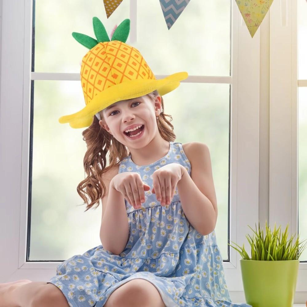 Soft Plush Cartoon Fruit Hat Comfortable Cosplay Headwear Pineapple Hat  Birthday Decorations