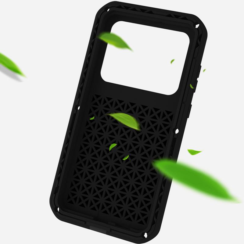 LOVE MEI Für Samsung Galaxy S23+ Stoßfeste Handyhülle Silikon+Metall Fallfestes Smartphone-Cover mit Hartglasfolie