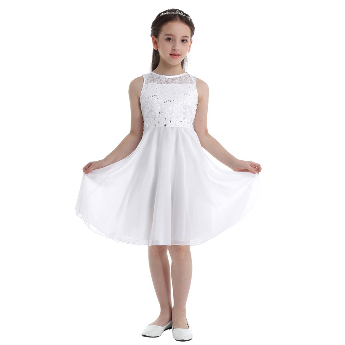 

Мереживна квіткова сукня принцеси, весільні святкові сукні подружок нареченої, дитячі офіційні сукні 13-14 Years слонова кістка