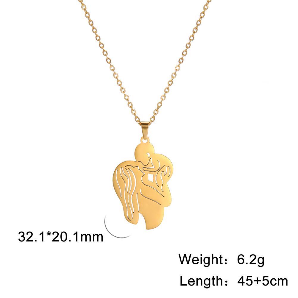Cazador Lovely Family Pendant Necklaces Mom Dad Children Baby Pregnant Woman Stainless Steel Choker Jewelry Mother Day Gift New