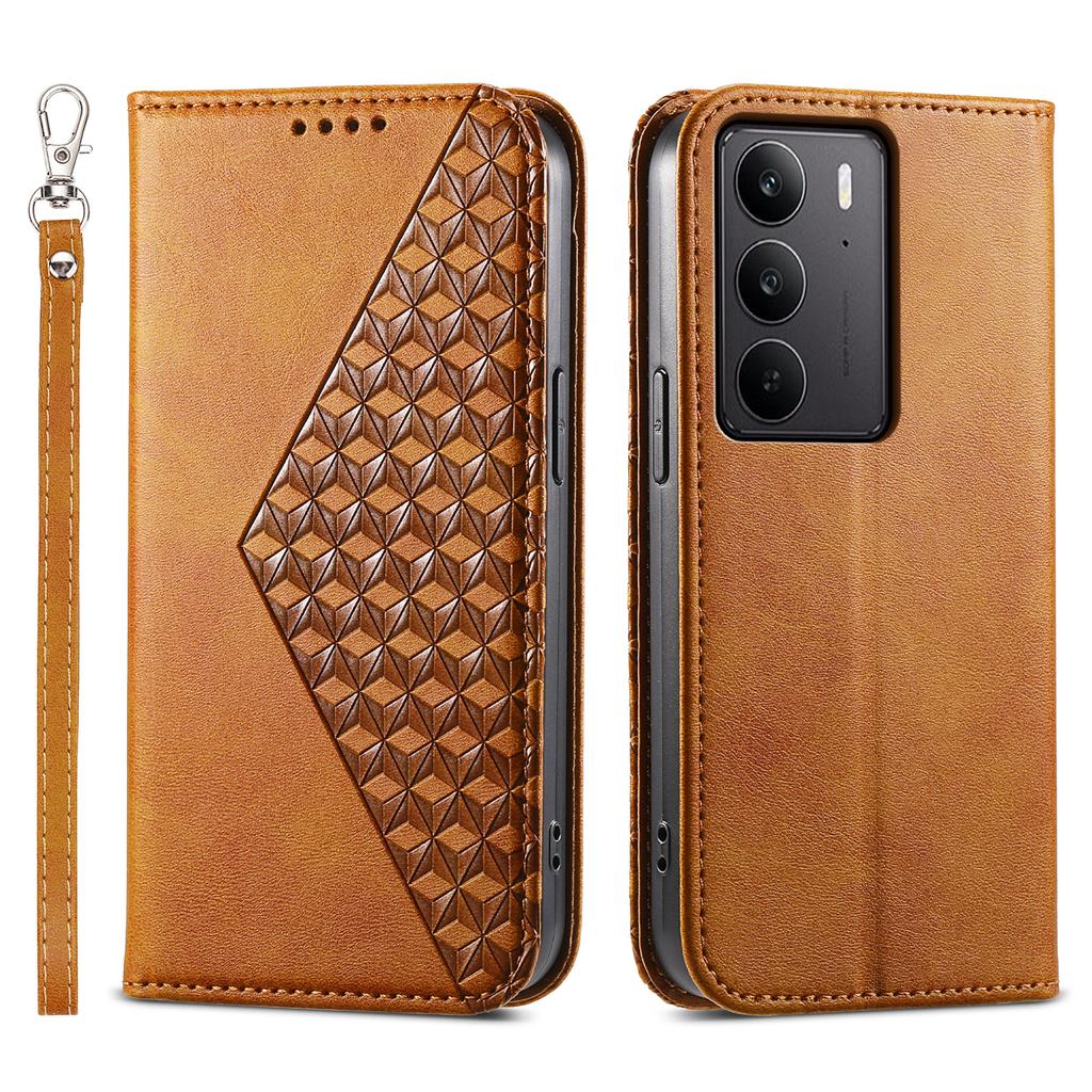 For Realme C75 4G/V60 Pro 5G Case Calf Texture PU Leather Phone Cover with Wallet