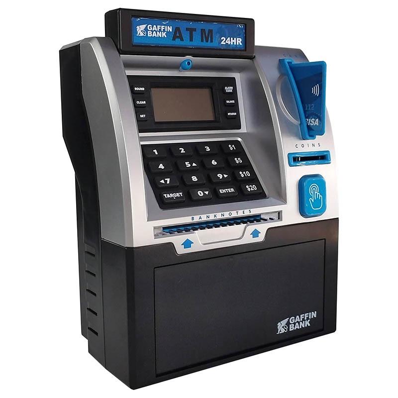 ATM Piggy Bank with Fingerprint Recognition and Password Protection – Large Capacity with Automatic Money Rolling and Card Counting Features