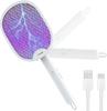Electric Fly Swatter Upgraded Foldable Bug Zapper Racket USB Rechargeable 4000V Mosquito Insect Killer for Indoor Outdoor