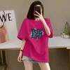 % pure cotton short-sleeved T-shirt for women, the new summer loose printing half-sleeved high-end thin explosive top