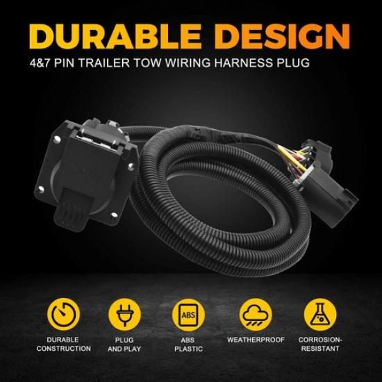 Trailer 7 Way T-Connector For Adapter Chevy Silverado 5Th Wheel Wire Harness