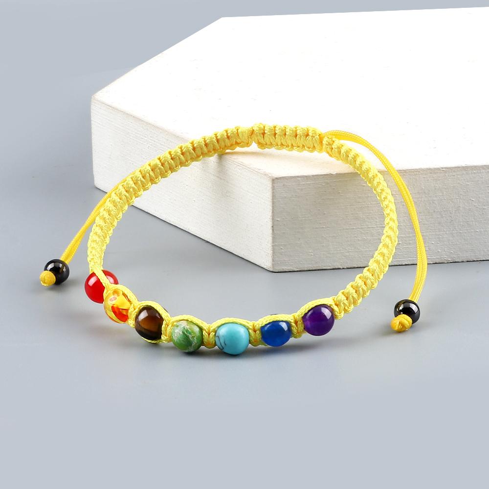 Handmade 7 Chakra Bracelet Natural Stone Braided Rope Yoga Reiki Healing Balance Bracelets & Bangles Meditation Gift