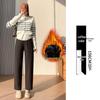 Pantaloni Harem Skinny da Donna a Vita Alta in Lana, con Velluto Interno, Ispessiti, Corti 8/9, Pantaloni Versatili per Completo Autunno/Inverno.