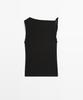 Masimodutti Drape Glossy Knot Detail Top