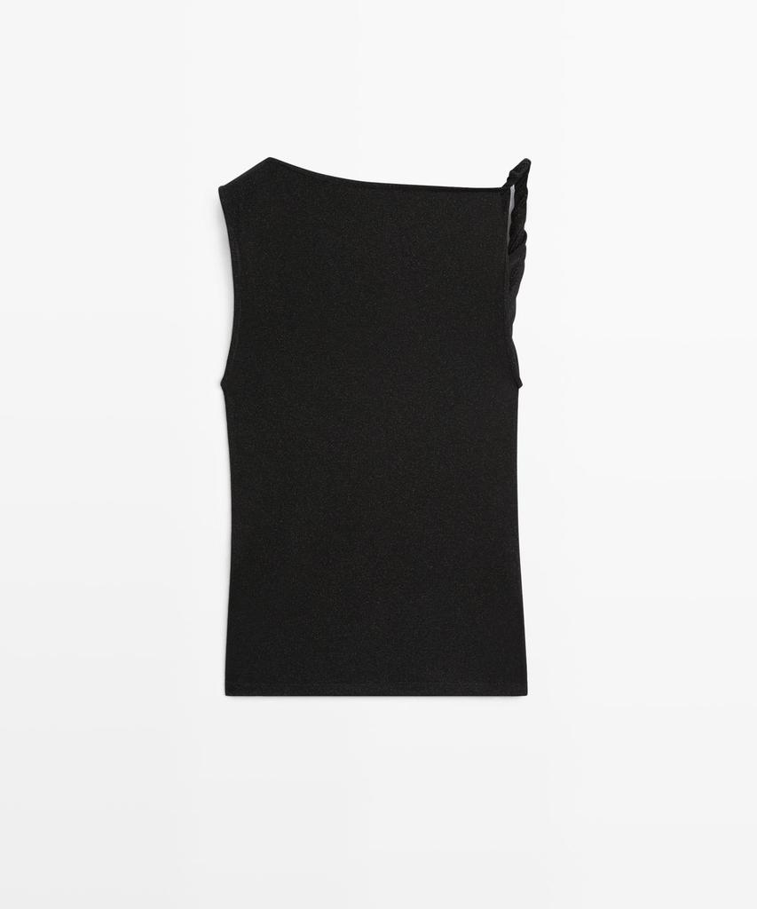 Masimodutti Drape Glossy Knot Detail Top