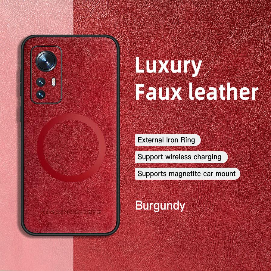 Für Xiaomi 12 12S 12X 12 Pro 12s Pro 12s Ultra 12 Lite PU-Leder Magnetring Weiche Kante Anti-Sturz Anti-Fingerabdruck Handyhülle