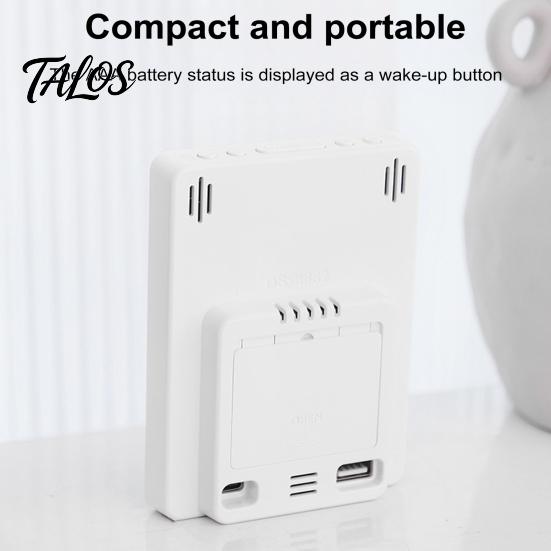 Stylish Dual Alarm Clock Multifunctional Large Screen Digital Brightness Adjustment Humidity Temperature Display Desktop Table
